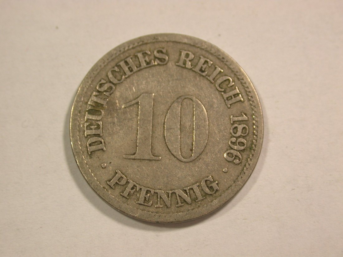 C01 KR 10 Pfennig 1896 F in f.ss Orginalbilder