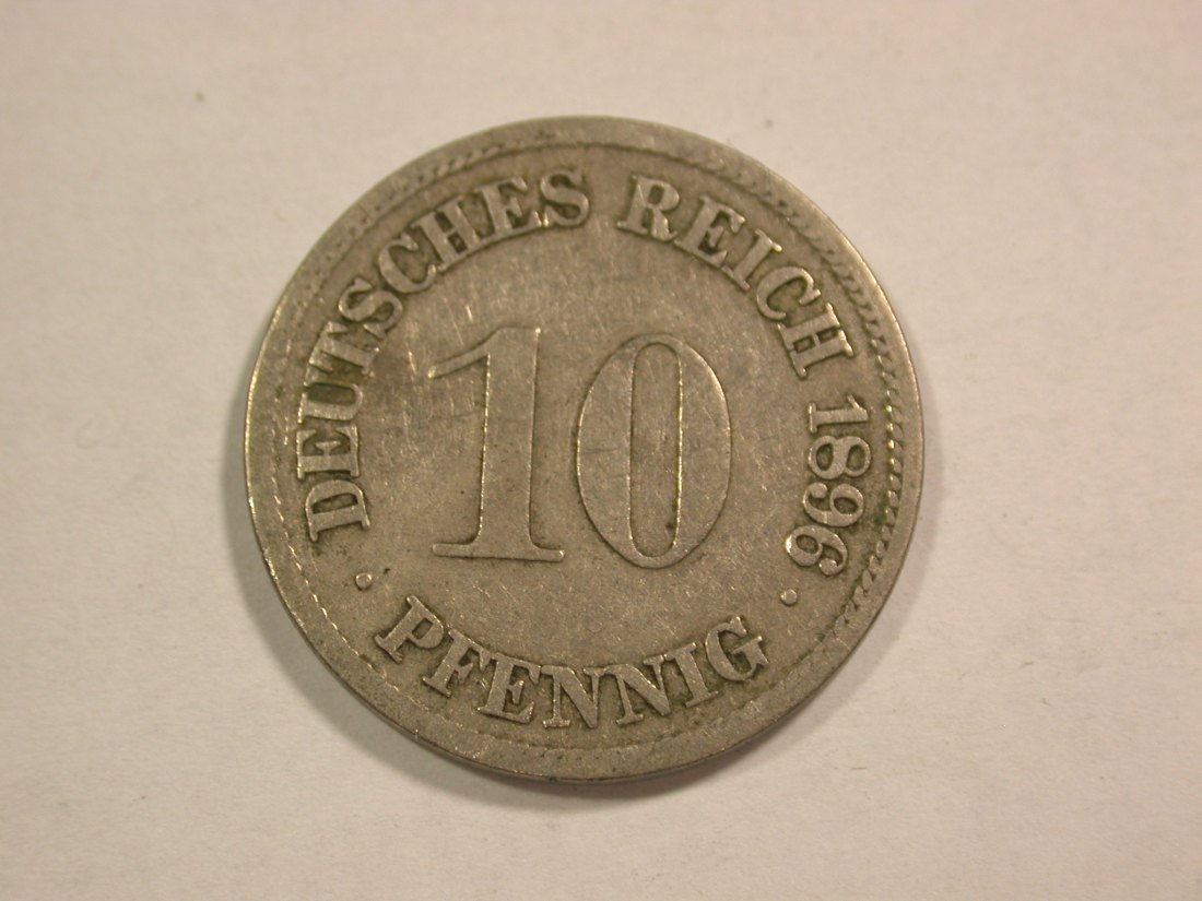  C01 KR 10 Pfennig 1896 F in f.ss  Orginalbilder   