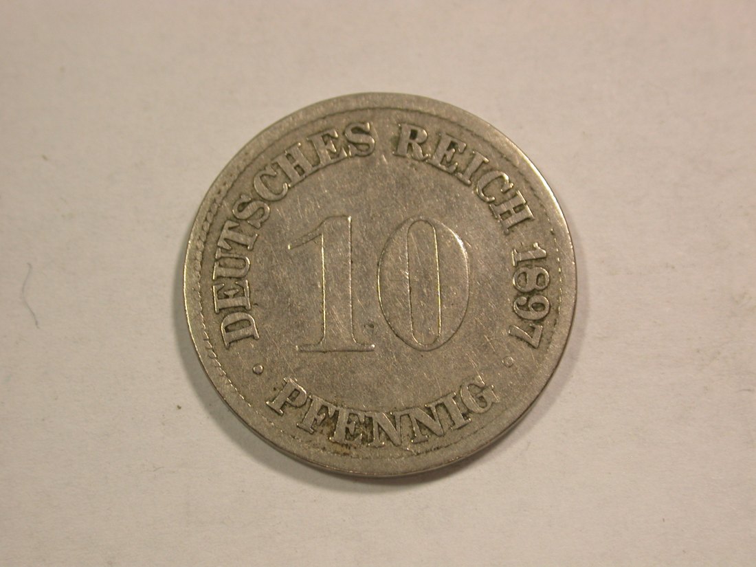 C01 KR 10 Pfennig 1897 G in f.ss Orginalbilder