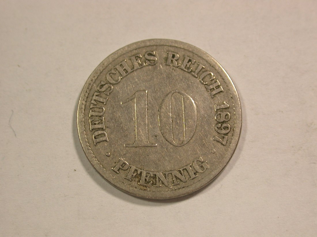  C01 KR 10 Pfennig 1897 G in f.ss  Orginalbilder   