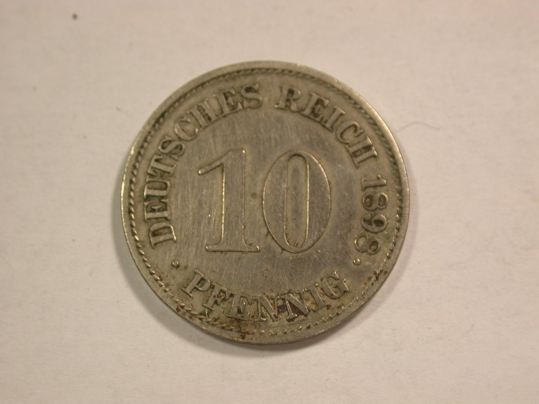  C01 KR 10 Pfennig 1898 E in ss  Orginalbilder   