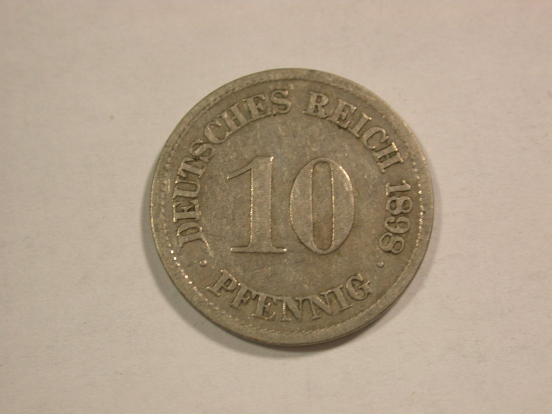  C01 KR 10 Pfennig 1898 F in f.ss  Orginalbilder   