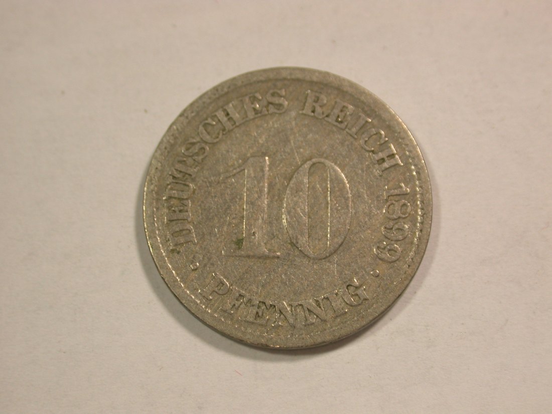  C01 KR 10 Pfennig 1899 F in f.ss  Orginalbilder   