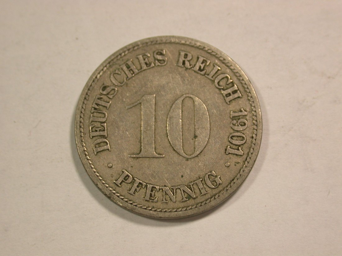 C01 KR 10 Pfennig 1901 G in f.ss Orginalbilder