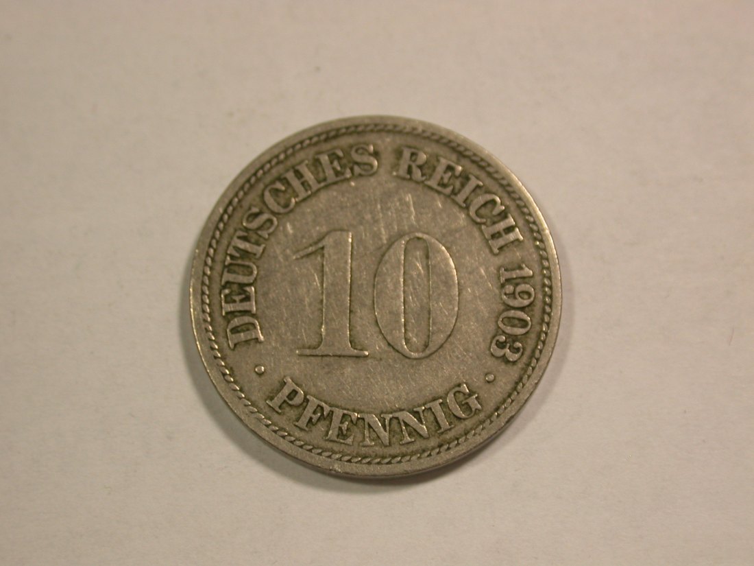  C01 KR 10 Pfennig 1903 F in ss Orginalbilder   