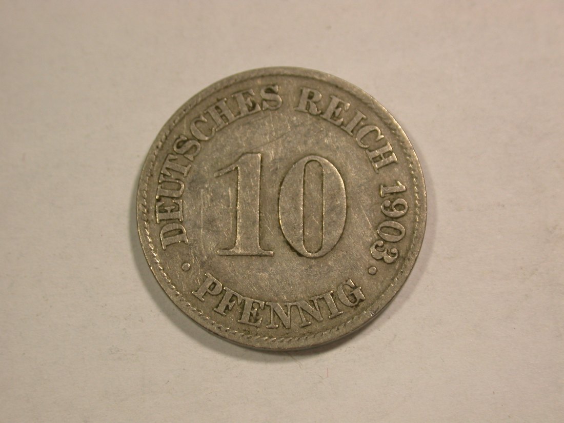 C01 KR 10 Pfennig 1903 J in f.ss Orginalbilder