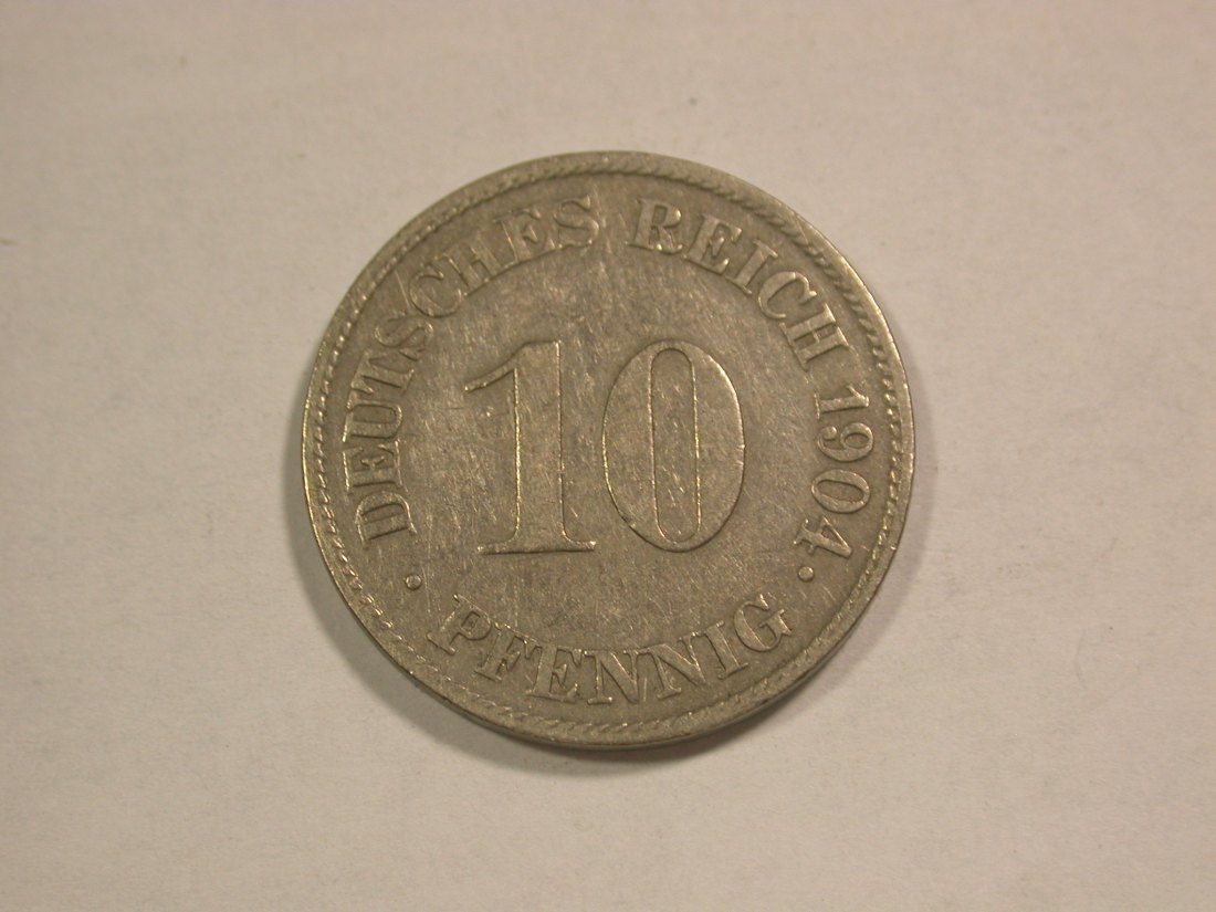  C01 KR 10 Pfennig 1904 J in f.ss Orginalbilder   