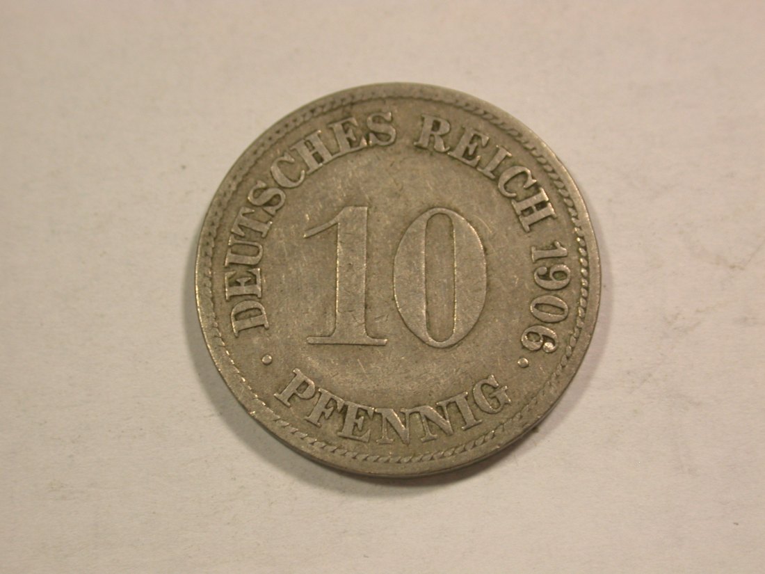 C01 KR 10 Pfennig 1906 G in sehr schön Orginalbilder
