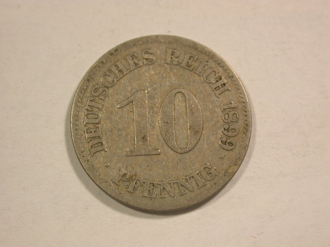  C01 KR 10 Pfennig  1899 E in s-ss   Orginalbilder   