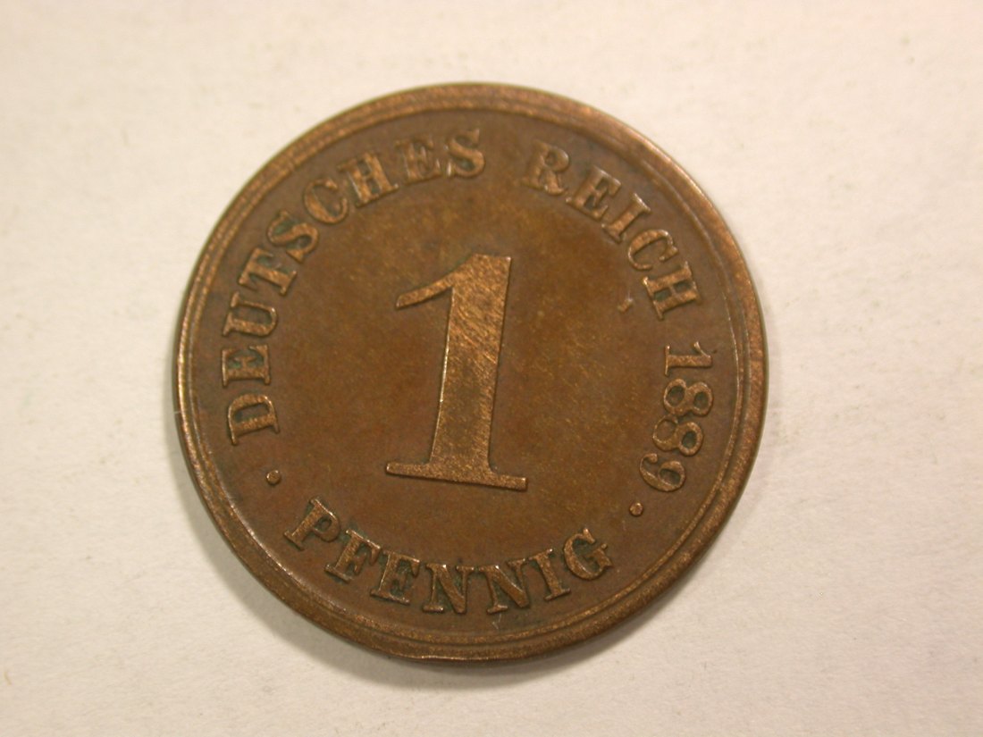  C01 KR 1 Pfennig 1889 D in ss Orginalbilder   
