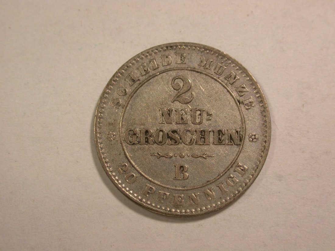 C02 Sachsen 2 Neugroschen (20 Pfennig) 1863 B in ss+/ss-vz Orginalbilder