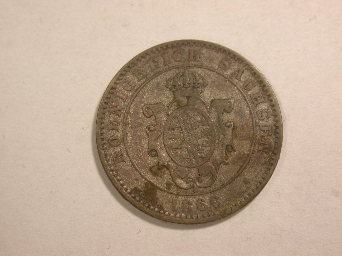  C02 Sachsen 2 Neugroschen (20 Pfennig) 1866 B in ss/ss+  Orginalbilder   