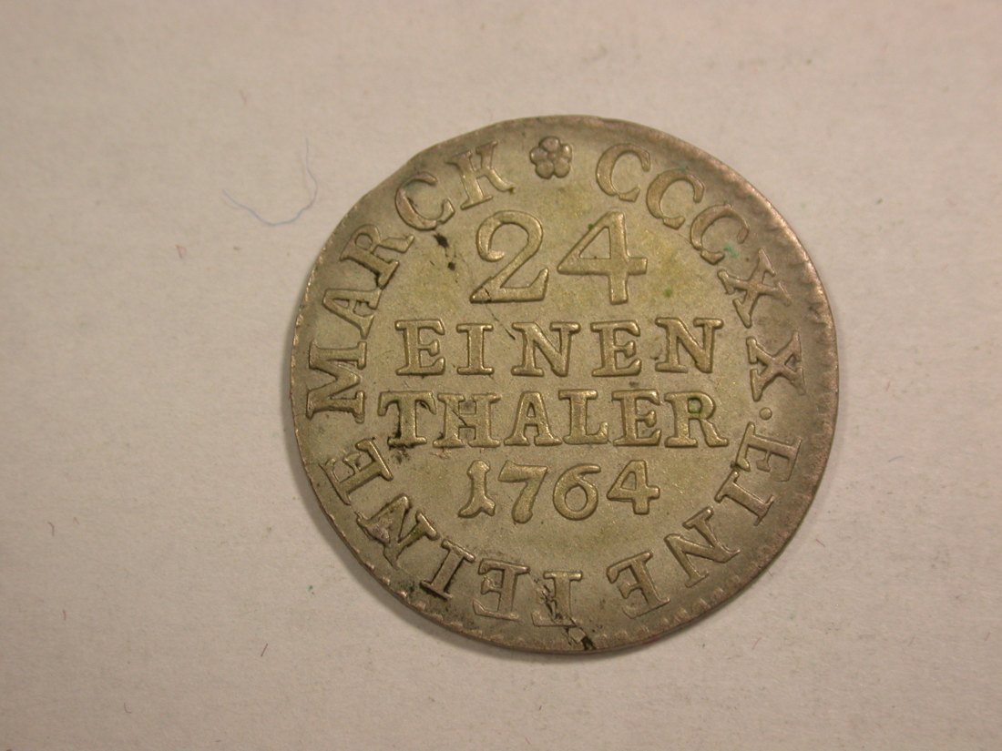  C02 Sachsen 1/24 Taler 1763 in fast ST/St !! Orginalbilder   