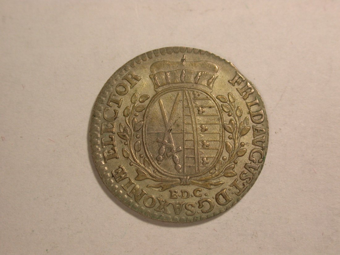  C02 Sachsen 1/24 Taler 1763 in fast ST/St !! Orginalbilder   