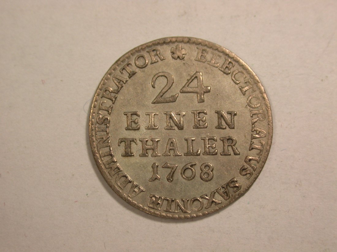  C02 Sachsen 1/24 Taler 1768 in fast ST/St !!  RR   Orginalbilder   