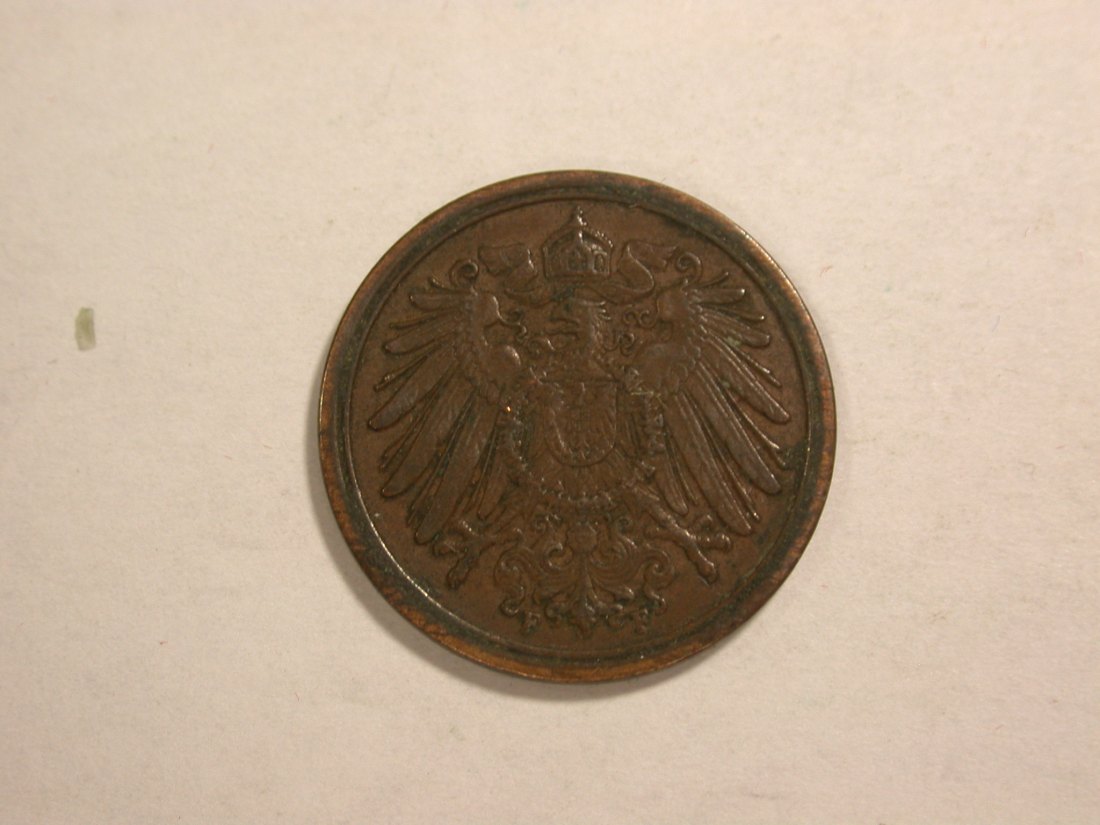  C02 KR 1 Pfennig 1903 F in ss+ Orginalbilder   