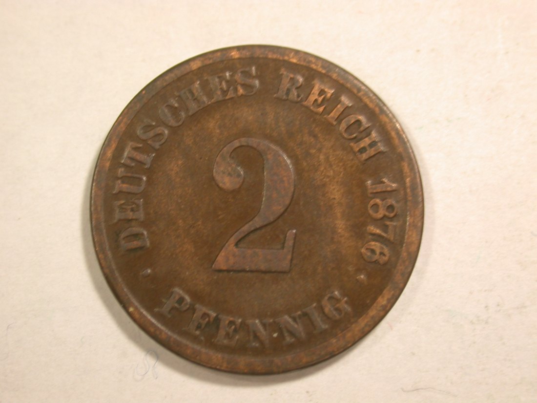 C02 KR 2 Pfennig 1876 H in s-ss Orginalbilder