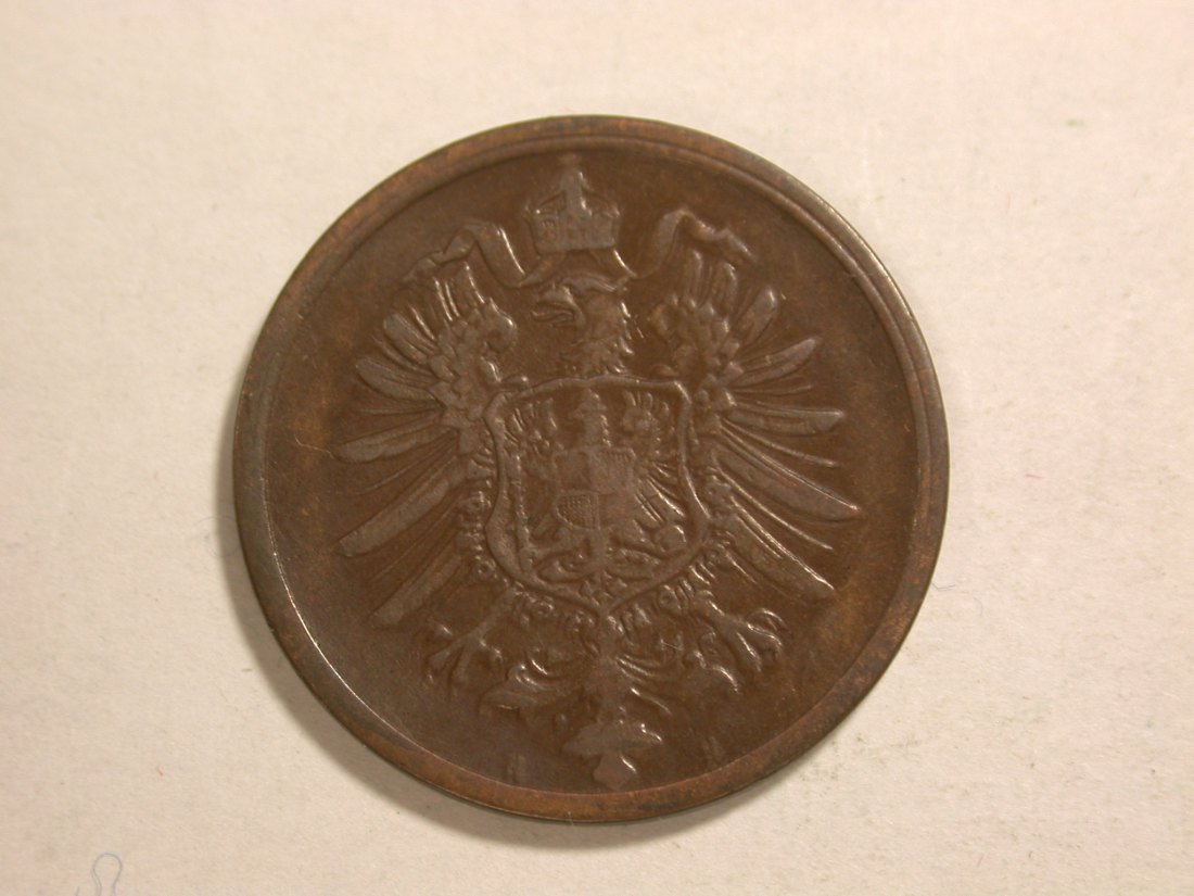  C02 KR 2 Pfennig 1876 H in s-ss    Orginalbilder   