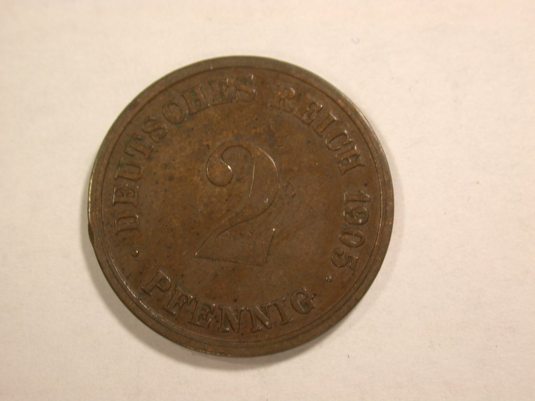 C02 KR 2 Pfennig 1905 G in sehr schön Orginalbilder