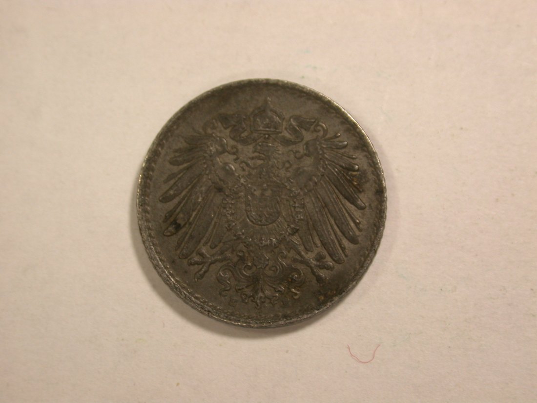  C02 KR 5 Pfennig 1919 E in vz/vz+   Ersatzmünze   Orginalbilder   