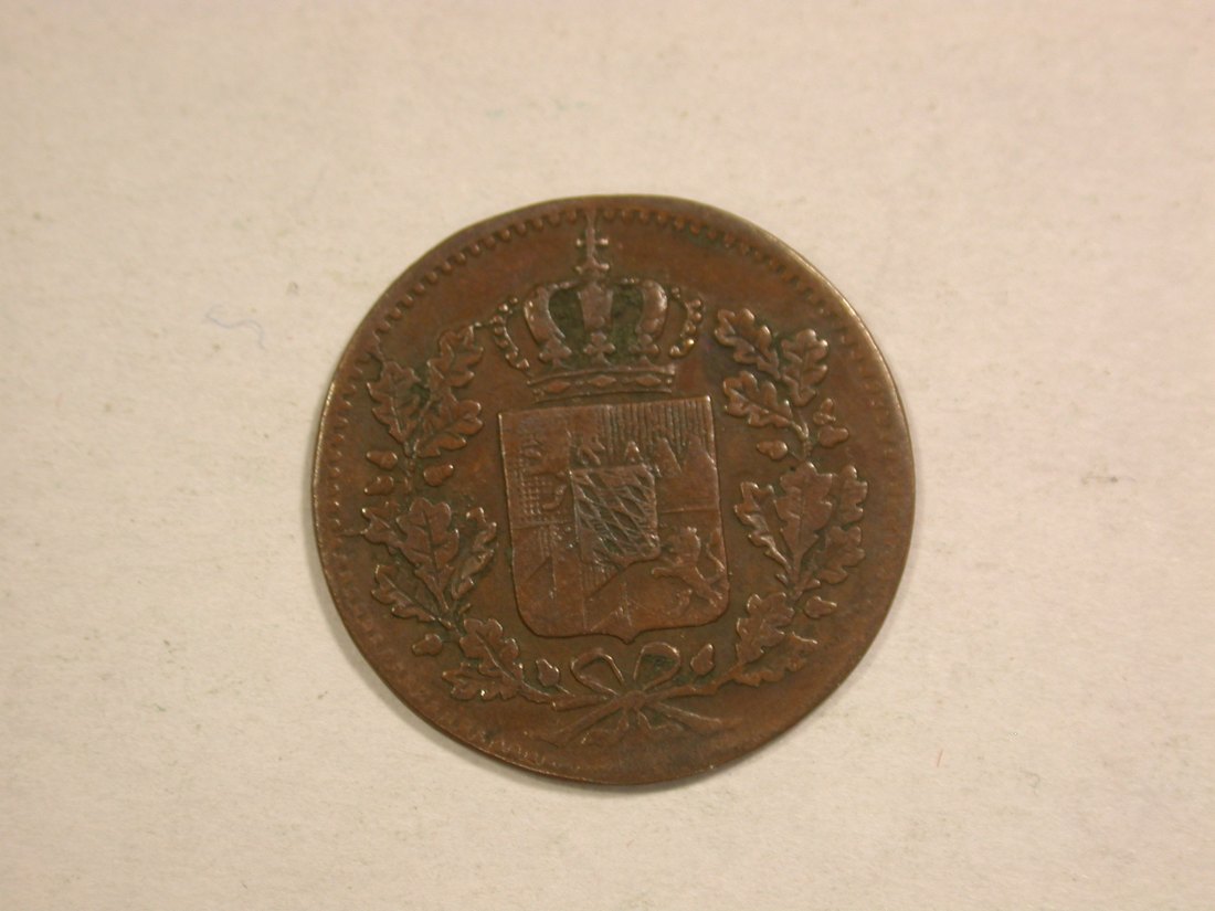  C02 Bayern  1 Pfennig 1848 in ss/ss+  Orginalbilder   