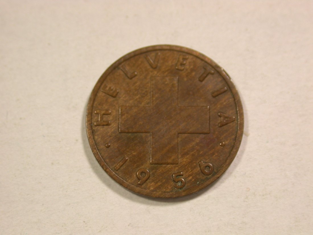 C03 Schweiz 1 Rappen 1956 in vz Orginalbilder