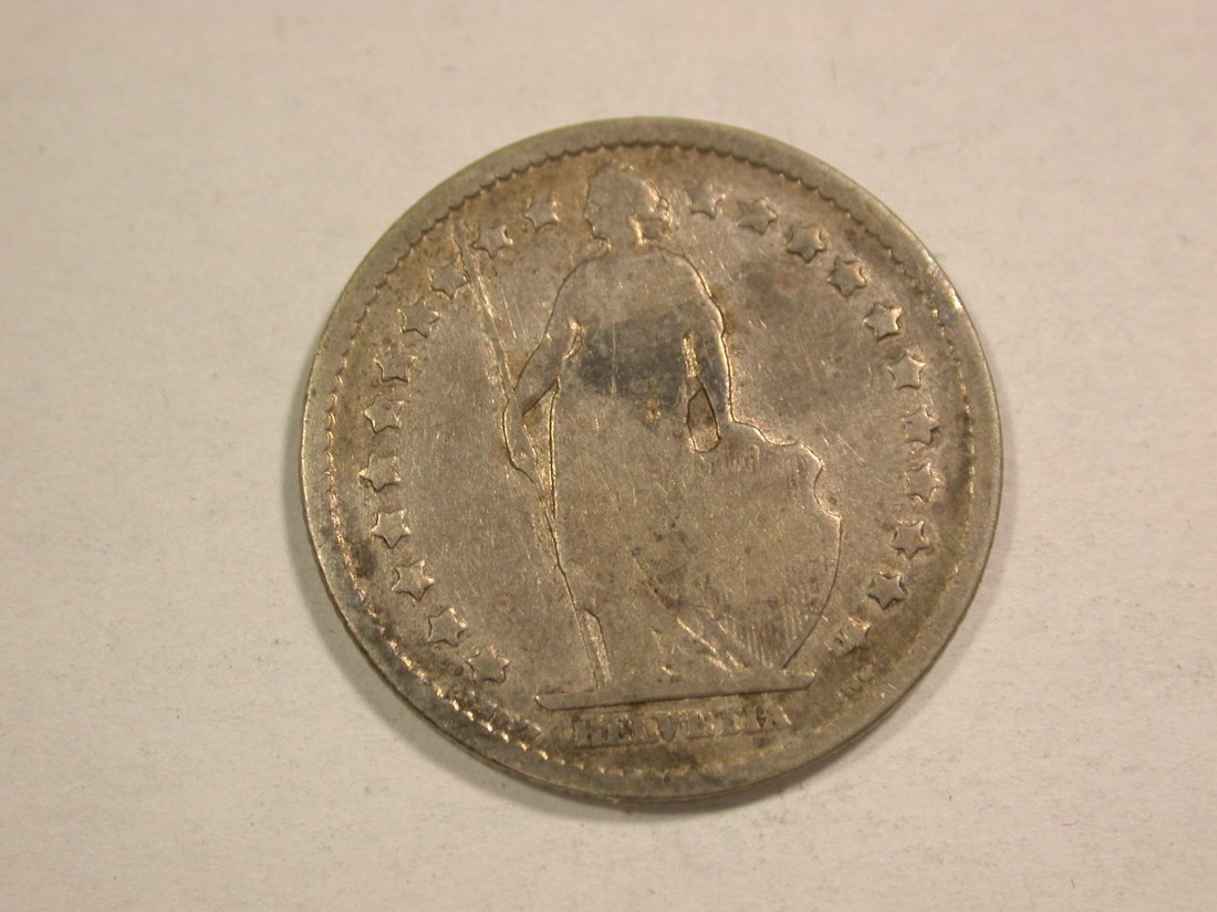  C03 Schweiz  1 Franken Silber 1877 in s-ss  Orginalbilder   