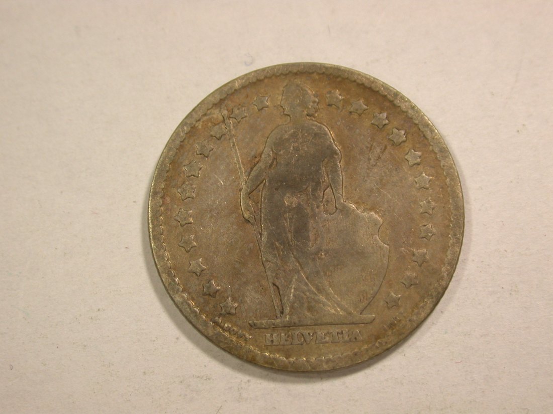  C03 Schweiz  1 Franken Silber 1876 in schön   Orginalbilder   
