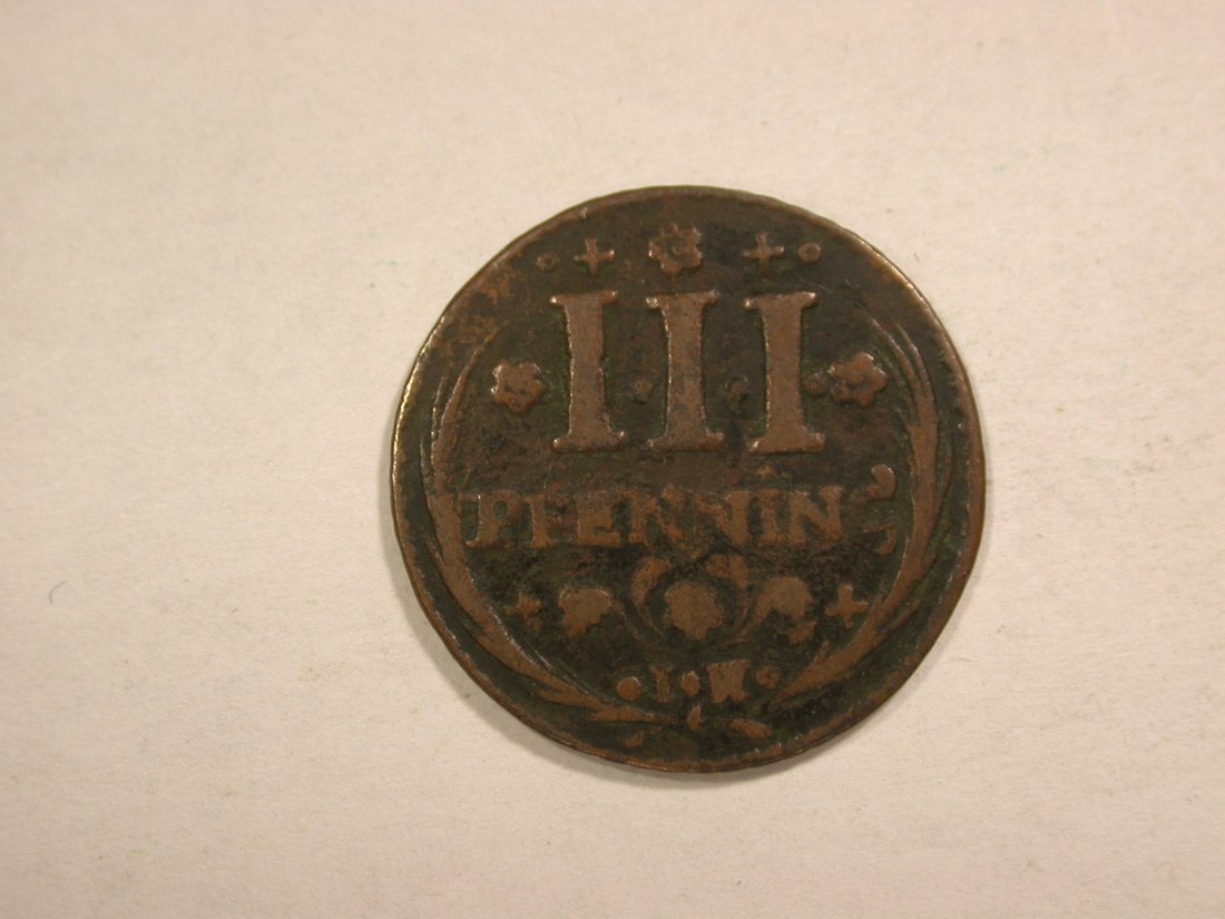 C03 Osnabrück 3 Pfennig 1752 in ss+ Orginalbilder