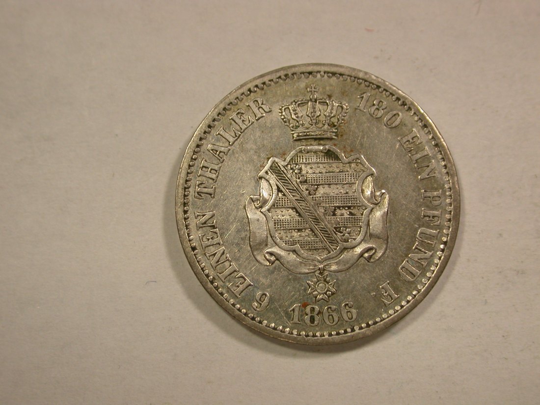 C03 Sachsen Silber 1/6 Taler 1856 in ss-vz Orginalbilder