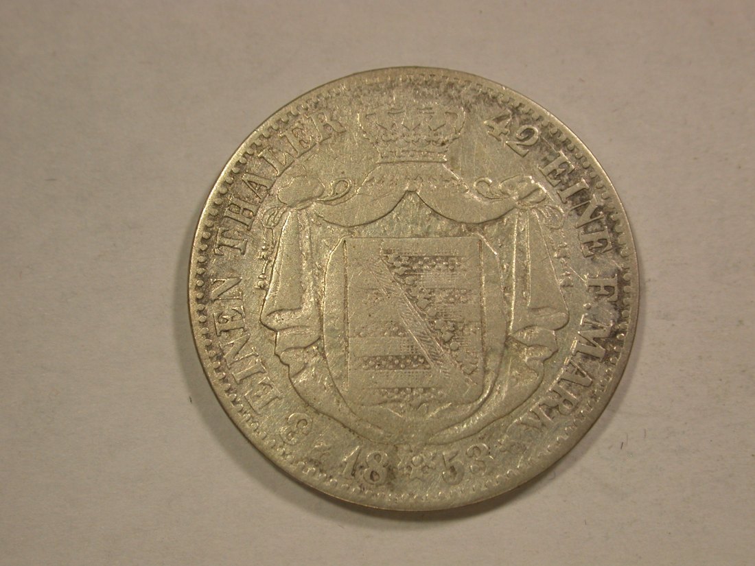 C03 Sachsen Silber 1/3 Taler 1853 in fast sehr schön Orginalbilder