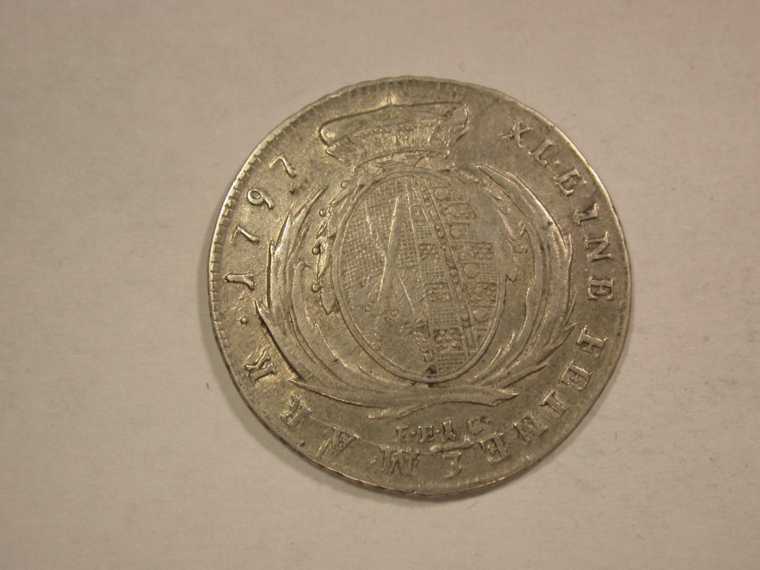 C03 Sachsen Silber 1/3 Taler 1797 in ss+ Orginalbilder