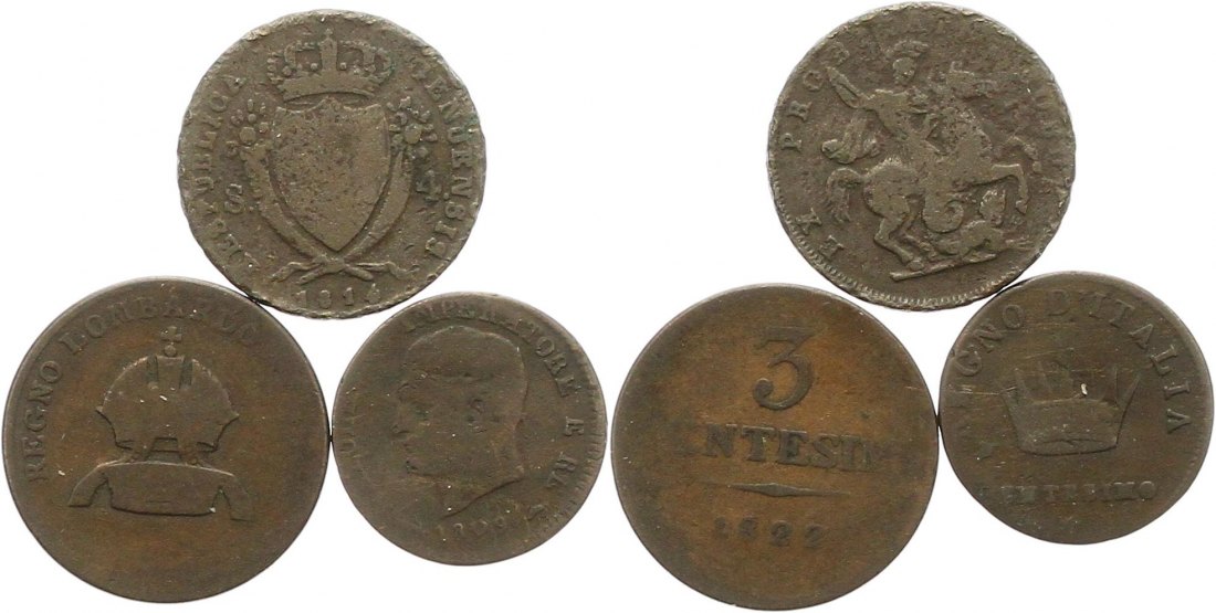  9525 Italien Lot von 3 Kleinmünzen   