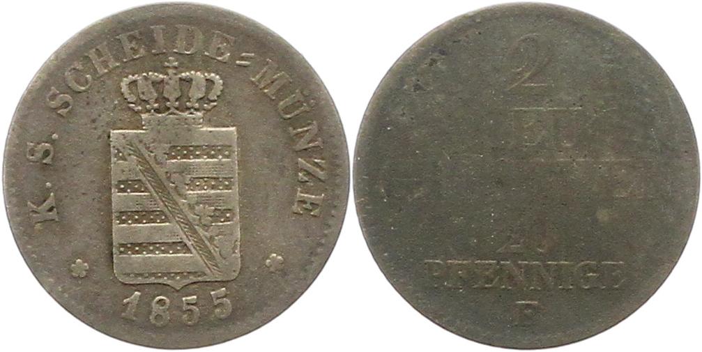  9526 Sachsen 2 Neugroschen 1855   