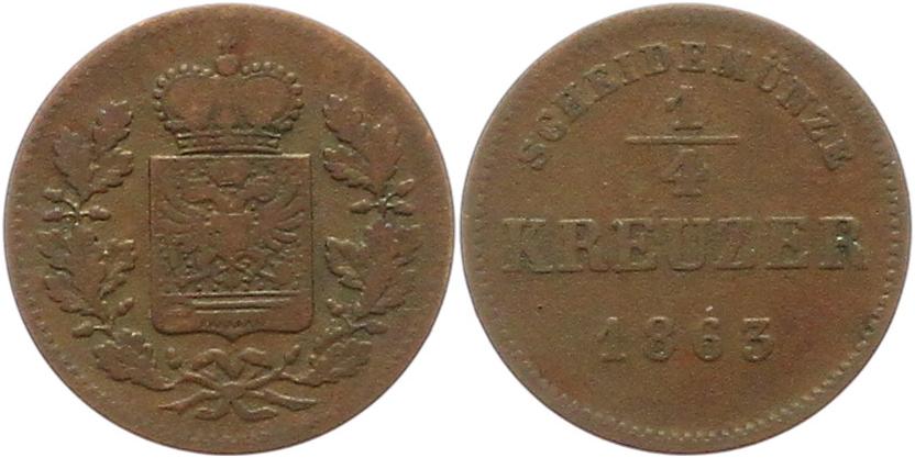  9542 Schwarzburg 1/4 Kreuzer 1863   