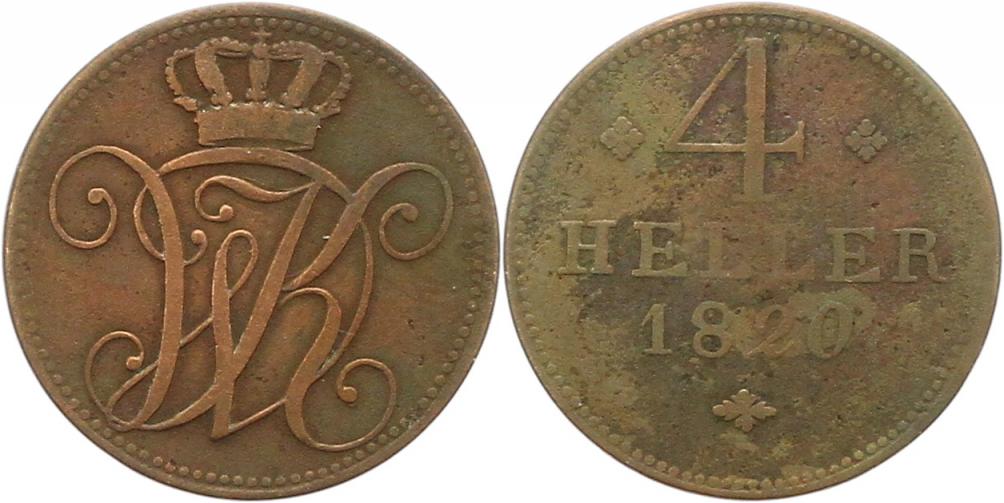 9546 Hessen Kassel 4 Heller 1820   