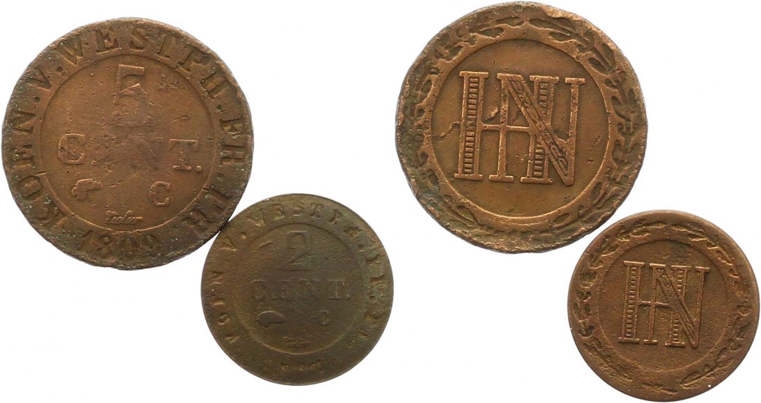  9549 Königreich Westfalen  5 und 2 Cent   