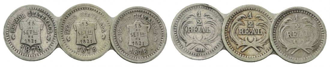  Guatemala, 1/2 Real, 1878   