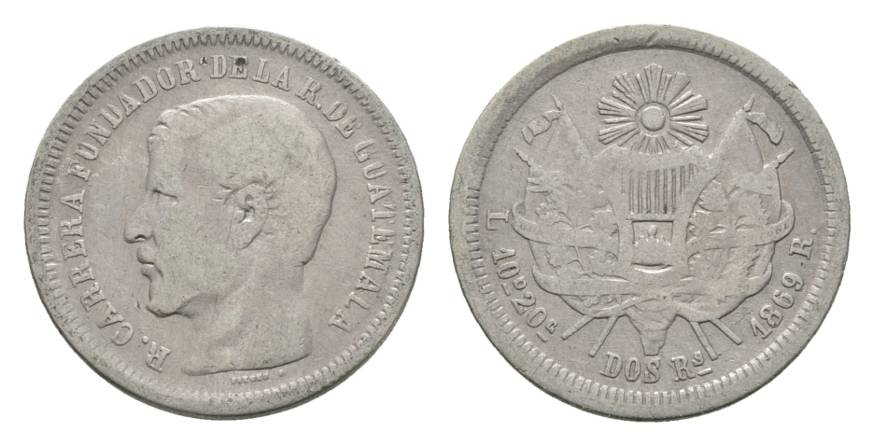  Guatemala, 2 Real 1869   