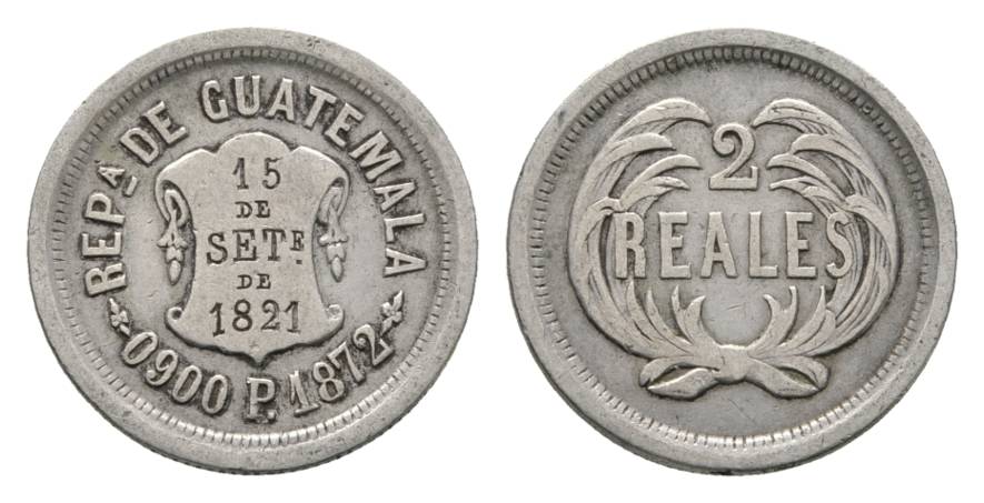  Guatemala, 2 Real 1872   
