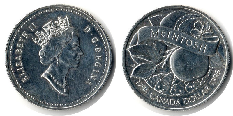  Kanada  1 Dollar 1996  FM-Frankfurt  Feingewicht: 23,29g  Silber  vz (angelaufen)   