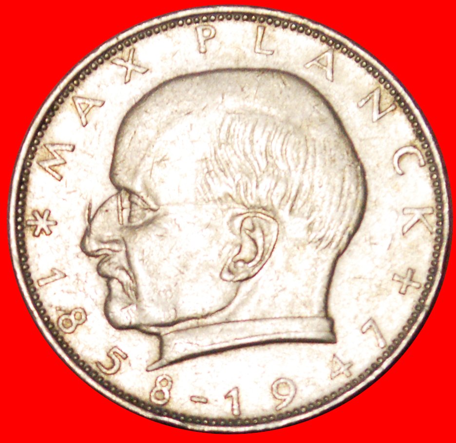  √ NOBELPREISTRÄGER 1918: DEUTSCHLAND ★ 2 MARKEN 1964D MAX PLANCK (1858 - 1947)!   