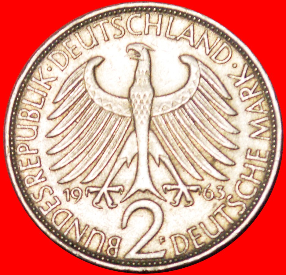  √ NOBEL PRIZE LAUREATE 1918: GERMANY ★ 2 MARKS 1963F MAX PLANCK 1858 - 1947 LOW START ★ NO RESERVE!   