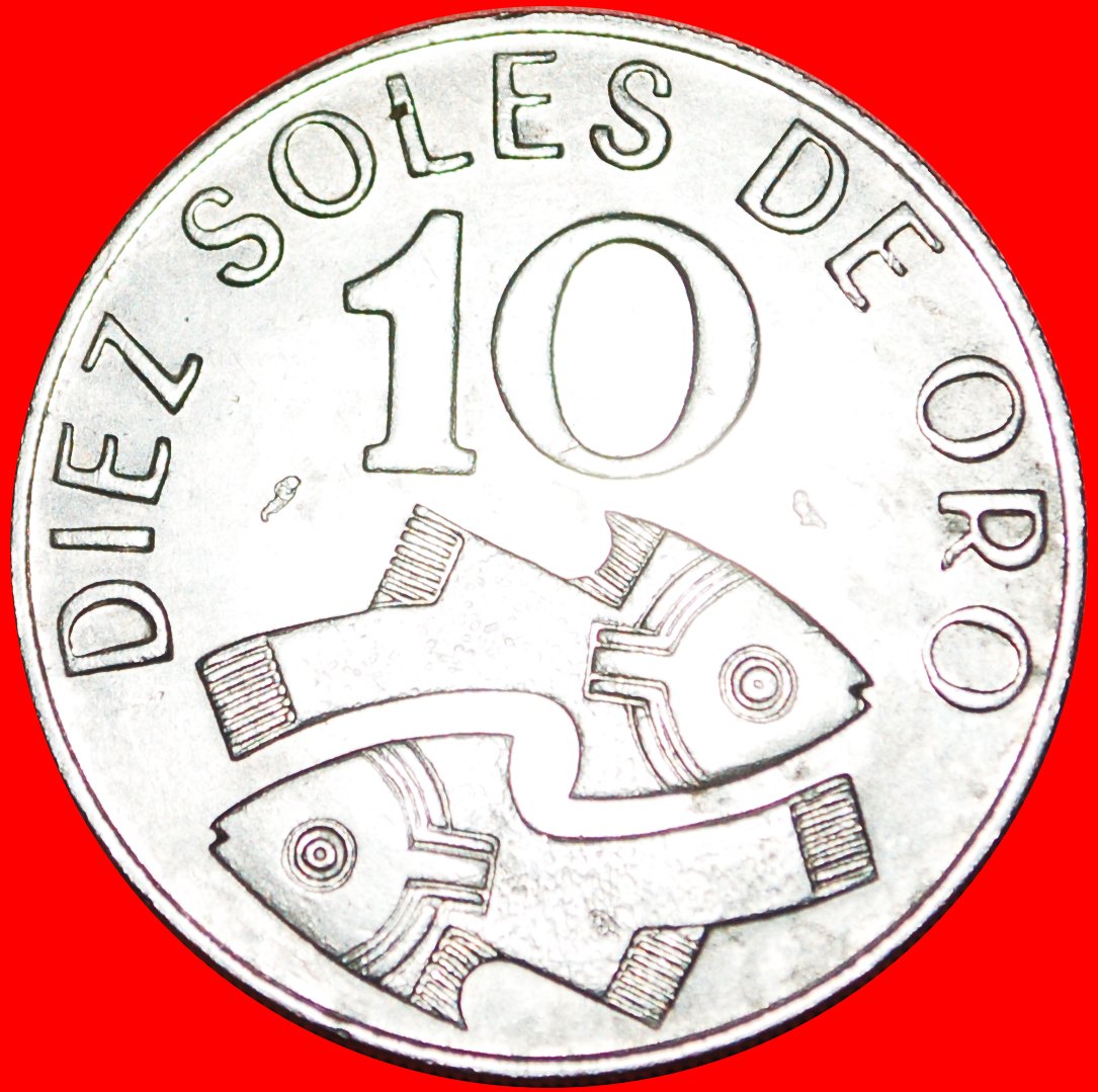 √ FRANKREICH: PERU ★ 10 SOLES DE ORO 1969 FISCHE UND EULE!
