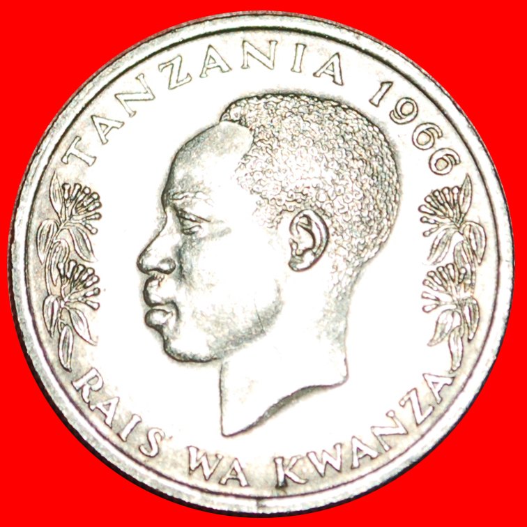  √ HASE: TANSANIA ★ 50 SENTI 1966! President J. K. Nyerere (1964-1985)   