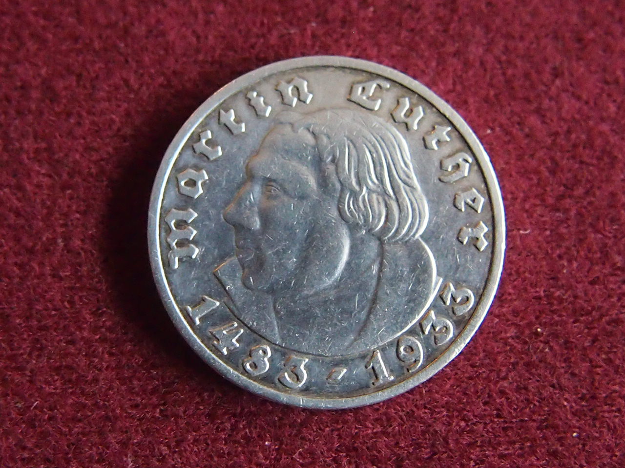 Drittes Reich 5 Reichsmark 1933A Martin Luther Silbermünze VZ