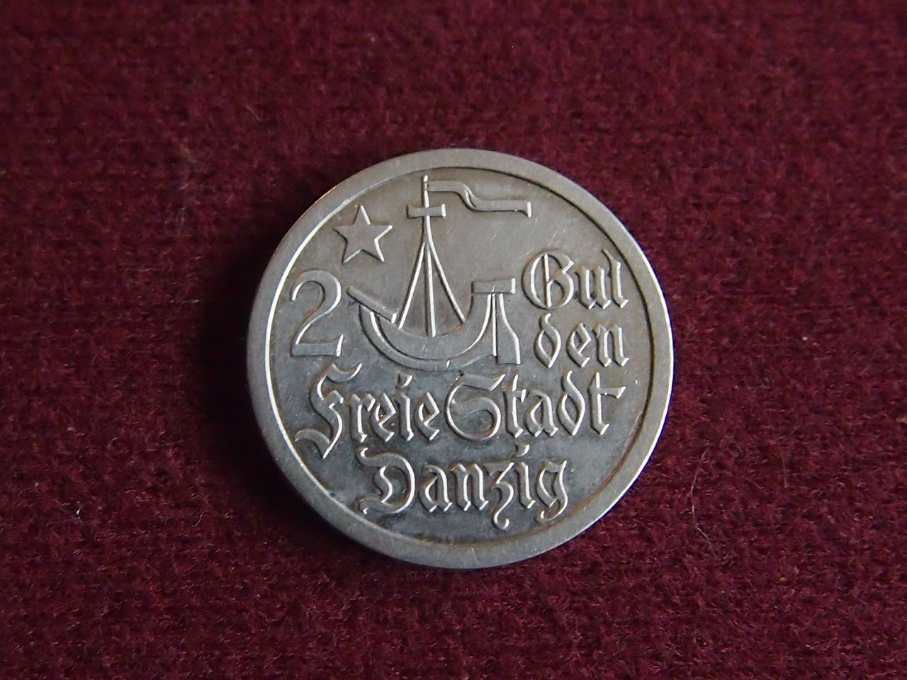 Danzig 2 Gulden 1923 Silbermünze ST