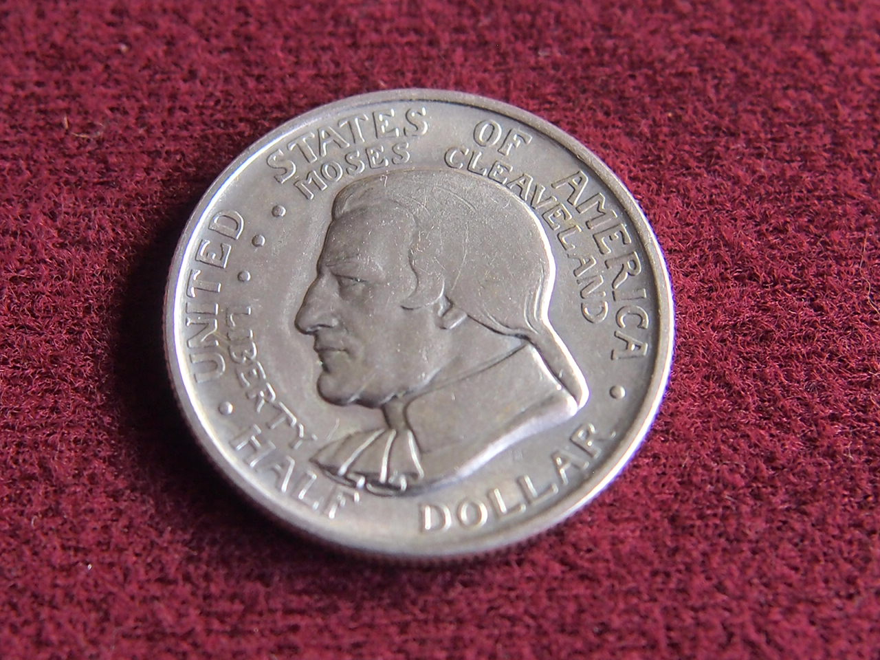 USA 1/2 Dollar 1936 100 Jahre Stadt Cleaveland in Ohio Silbermünze ST