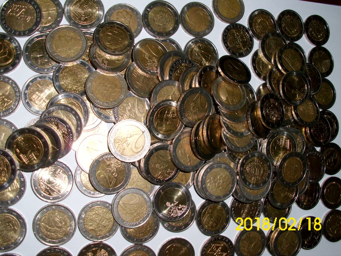 150 stk. 2 Euro Münzen div. Länder und Jahrgänge - teils sondermünzen