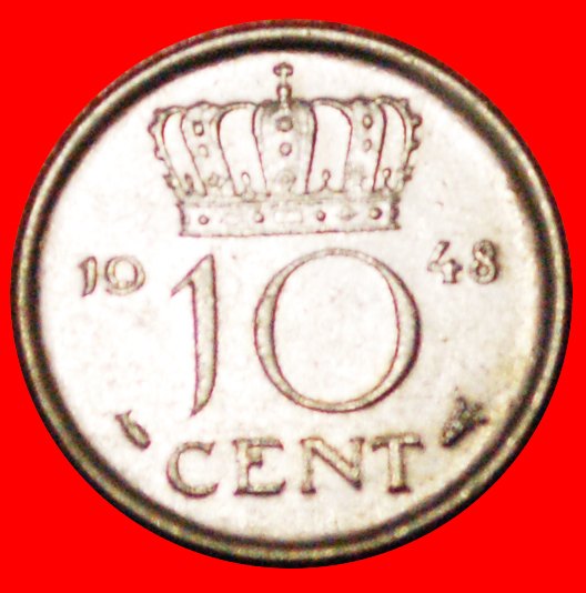  * 2 verkauft~ PORTRÄT LINKS: NIEDERLANDE ★ 10 CENT 1948!!!   